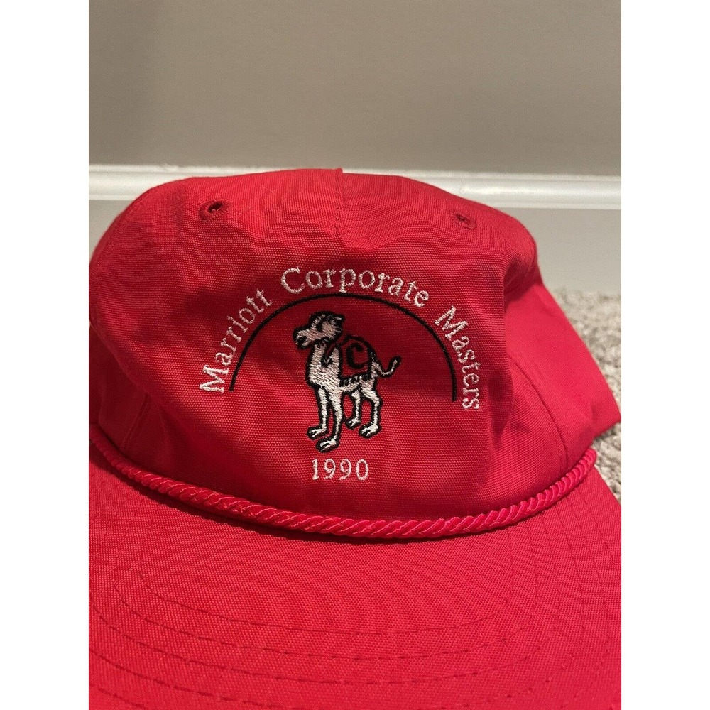 Vintage 1990 Marriott Corporate Masters Camelback SnapBack Trucker Hat Red Golf - Picture 2 of 6